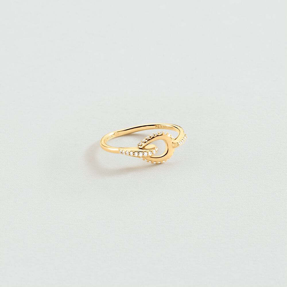 Thin ring GEMINI - Crystal / Golden - Rings  | Agatha
