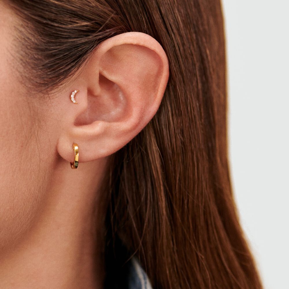 Piercing Helix & Tragus PALOMA - Crystal / Golden - Genuine silver  | Agatha