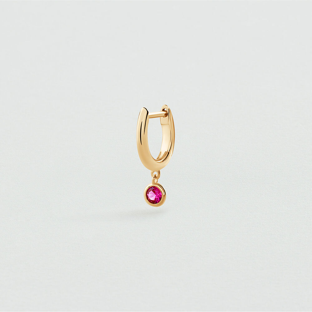 Single hoop earring MIX & MATCH - Pink / Gold - Earrings  | Agatha