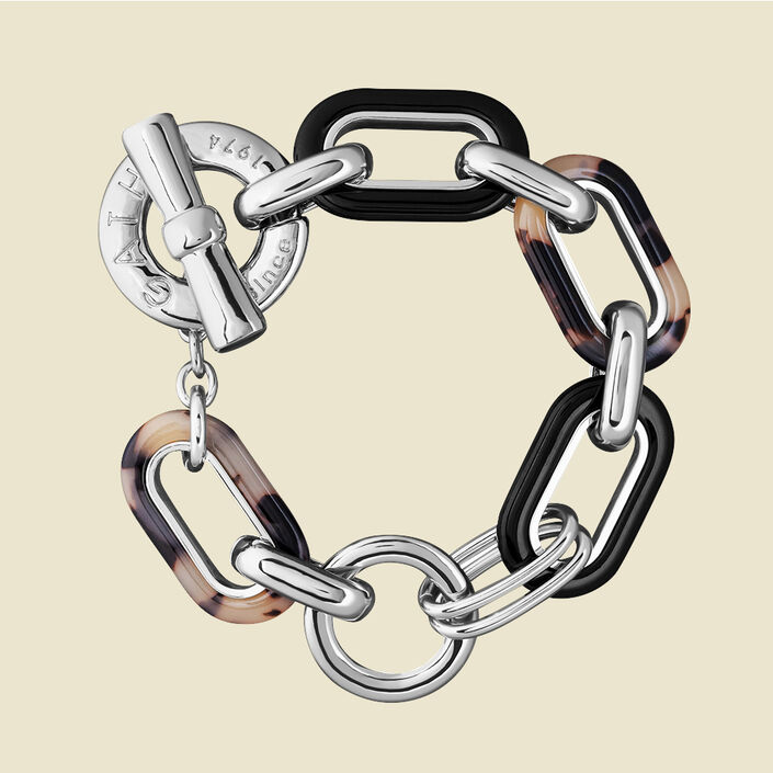 Link bracelet BOUCLE - Black / Silver - All bracelets  | Agatha