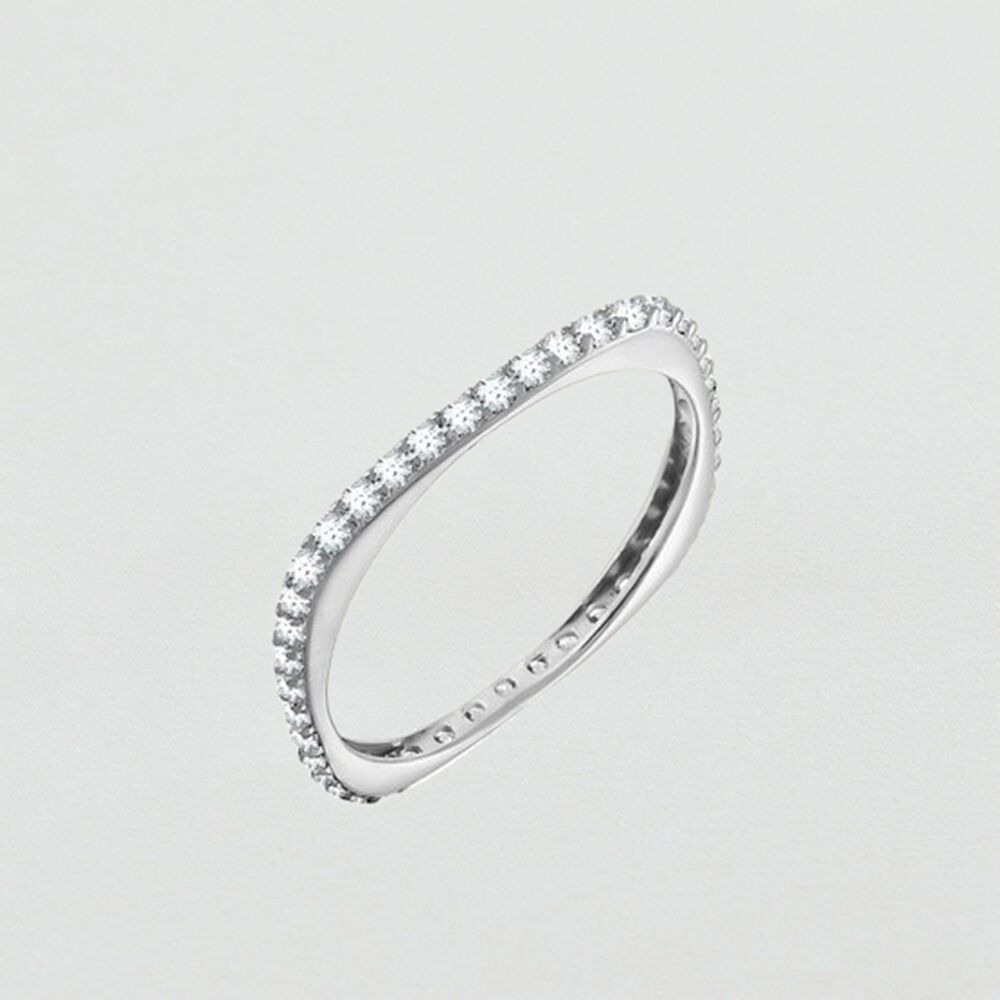 Thin ring CARRE - Crystal / Silver - Outlet  | Agatha