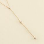 Mid-length necklace PIRAMIDE - Crystal / Golden - All jewellery  | Agatha