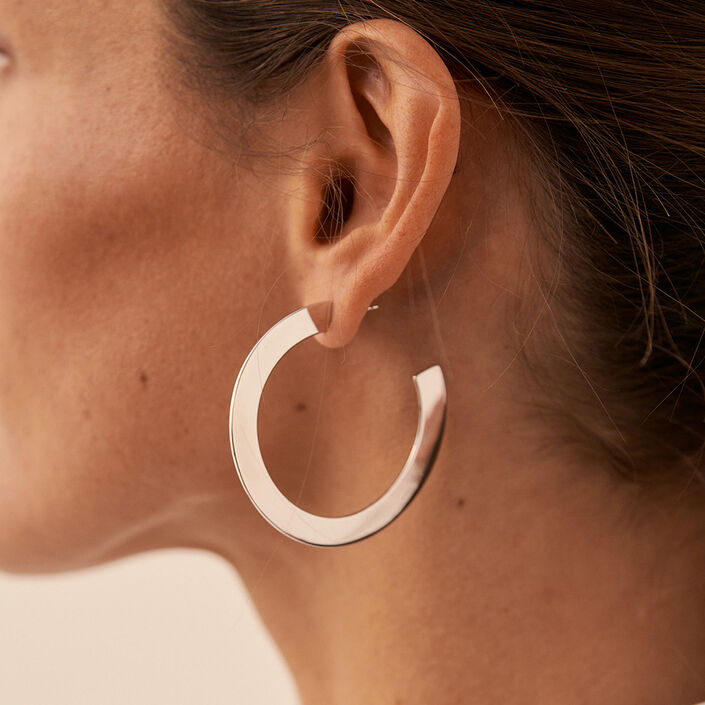 Hoops LINES - Silver - All earings  | Agatha