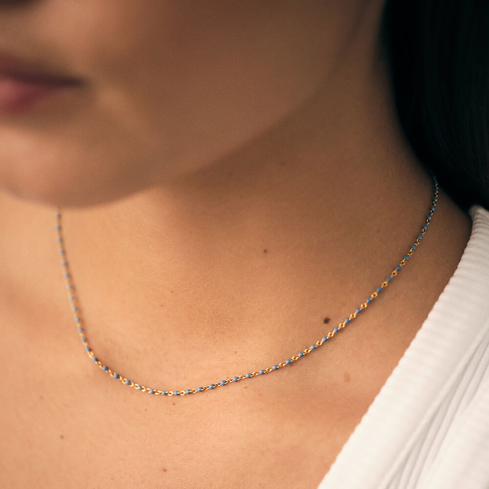 Choker necklace SMARTY - Blue / Gold - Choker necklace  | Agatha