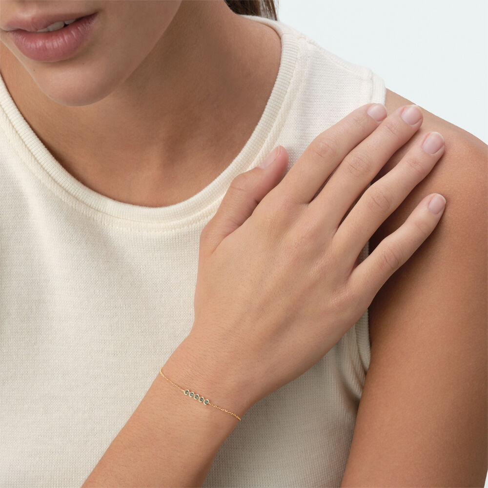 Link bracelet OD&Eacute;ON - Green / Golden - Bracelets  | Agatha