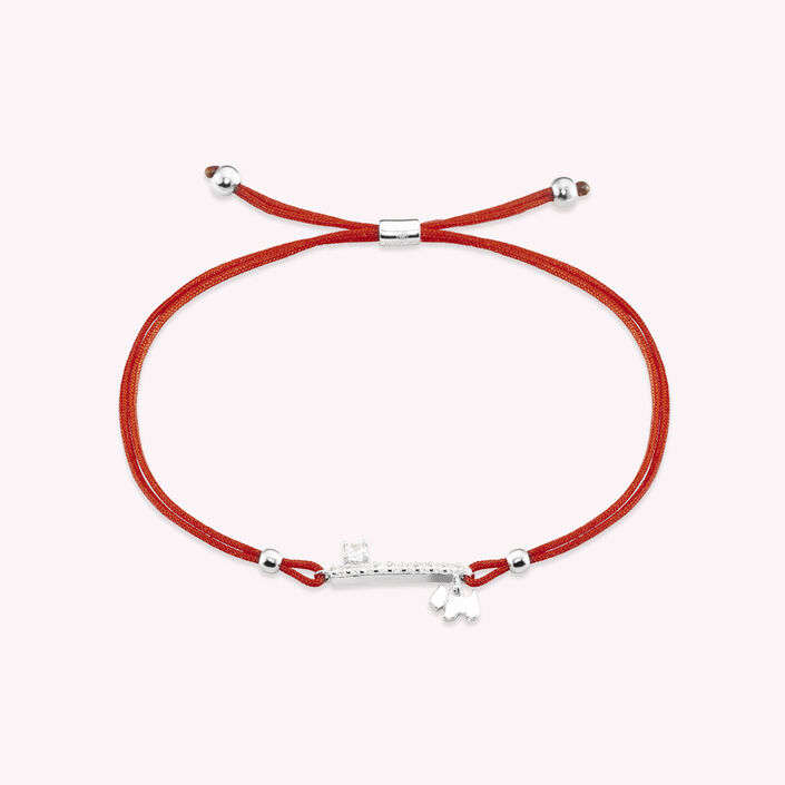 Cord bracelet BRIGHTY - Crystal / Red - All bracelets  | Agatha