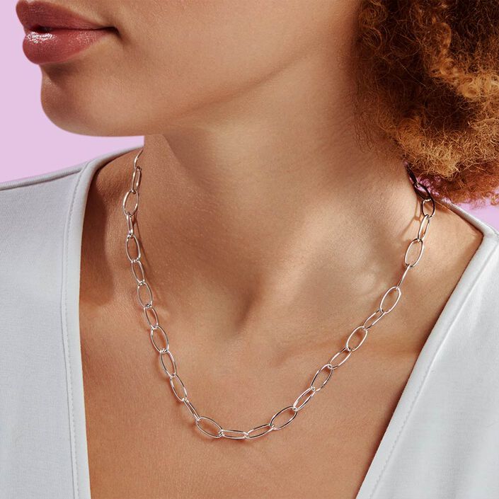 Mid-length necklace CHAIN - Silver - All jewellery  | Agatha