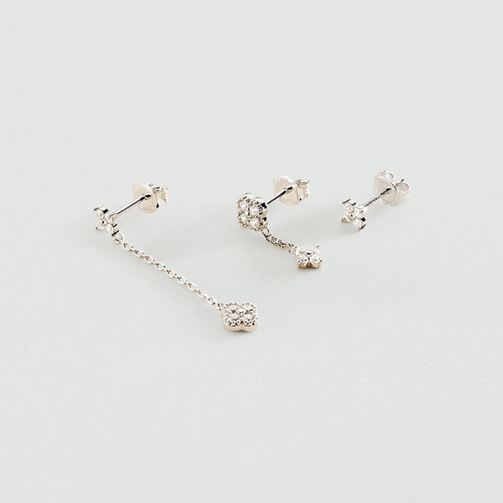 Stud earrings BELOVED MIX & MATCH - Crystal / Silver - Genuine silver  | Agatha