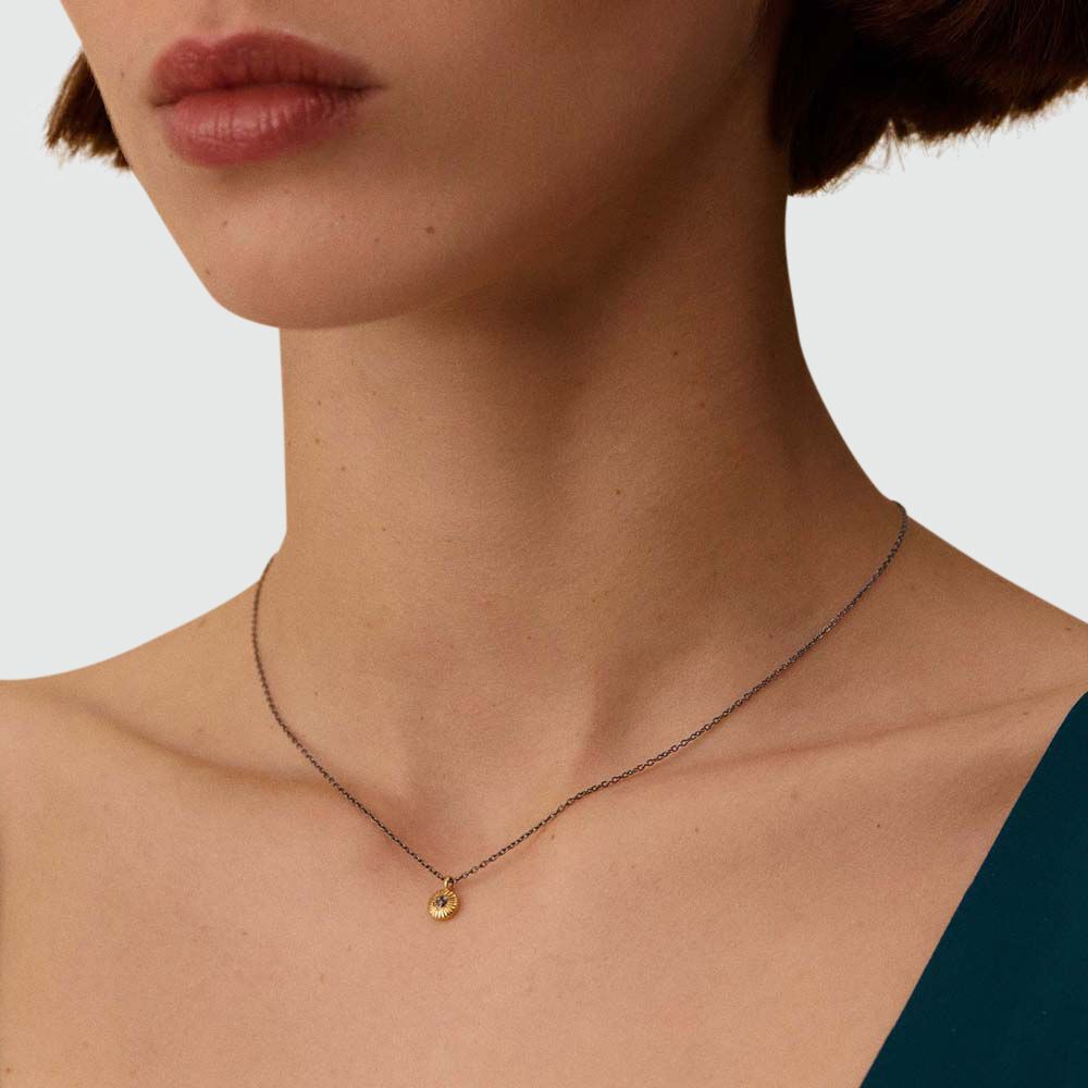 Choker necklace DIAMONDS - Gold / Gun - Choker necklace  | Agatha