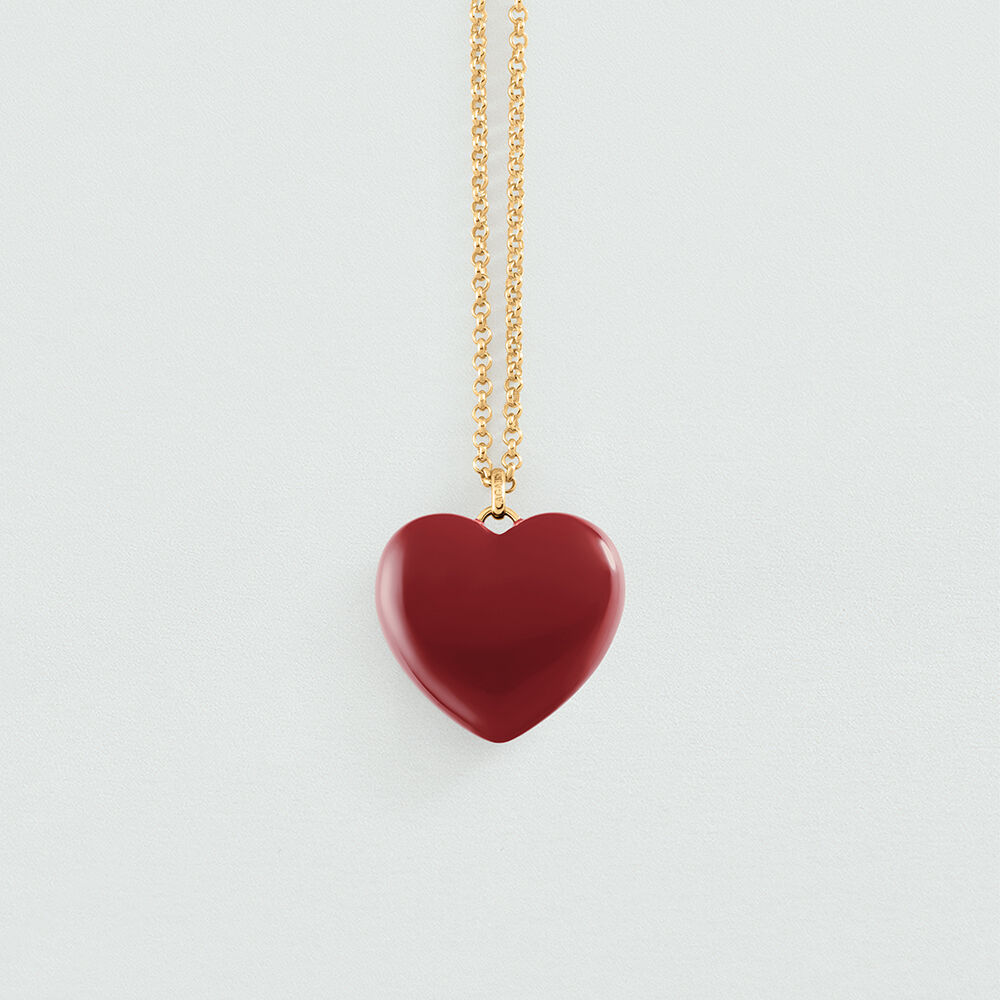 Long necklace SACR&Eacute; C&OElig;UR - Red / Gold - Long necklace  | Agatha