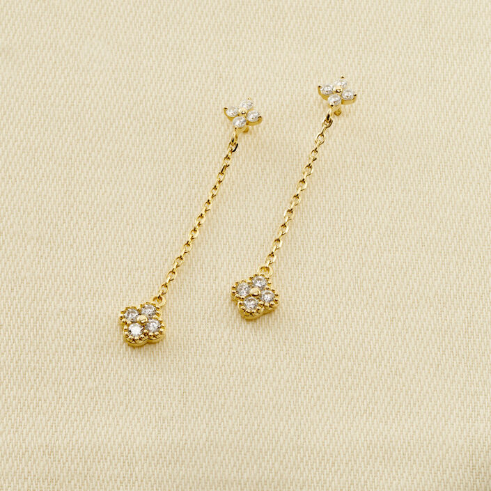 Long earrings BELOVED - Crystal / Golden - All jewellery  | Agatha