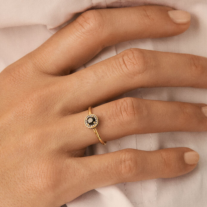 Thin ring IMPERIAL - Black / Gold - All jewellery  | Agatha