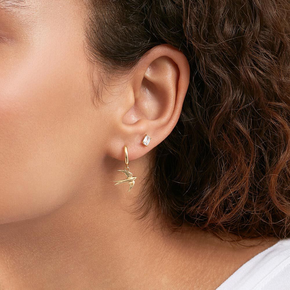 Piercing stud EMERALD - Crystal / Golden - Outlet  | Agatha