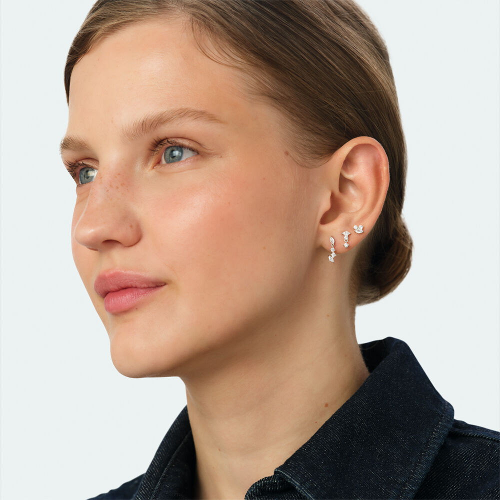 Hoops PAV&Eacute; MIX & MATCH - Crystal / Silver - Earrings  | Agatha