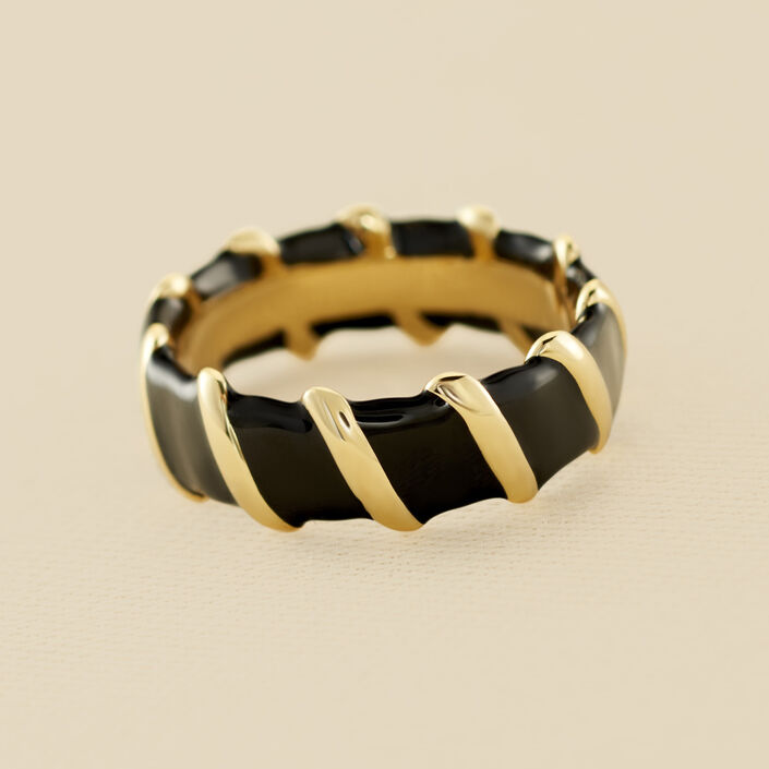 Thin ring SESHA - Black / Gold - All jewellery  | Agatha