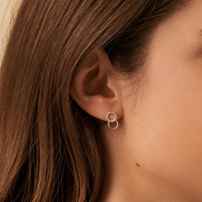 Stud earrings RONDOU - Crystal / Silver - All earings  | Agatha