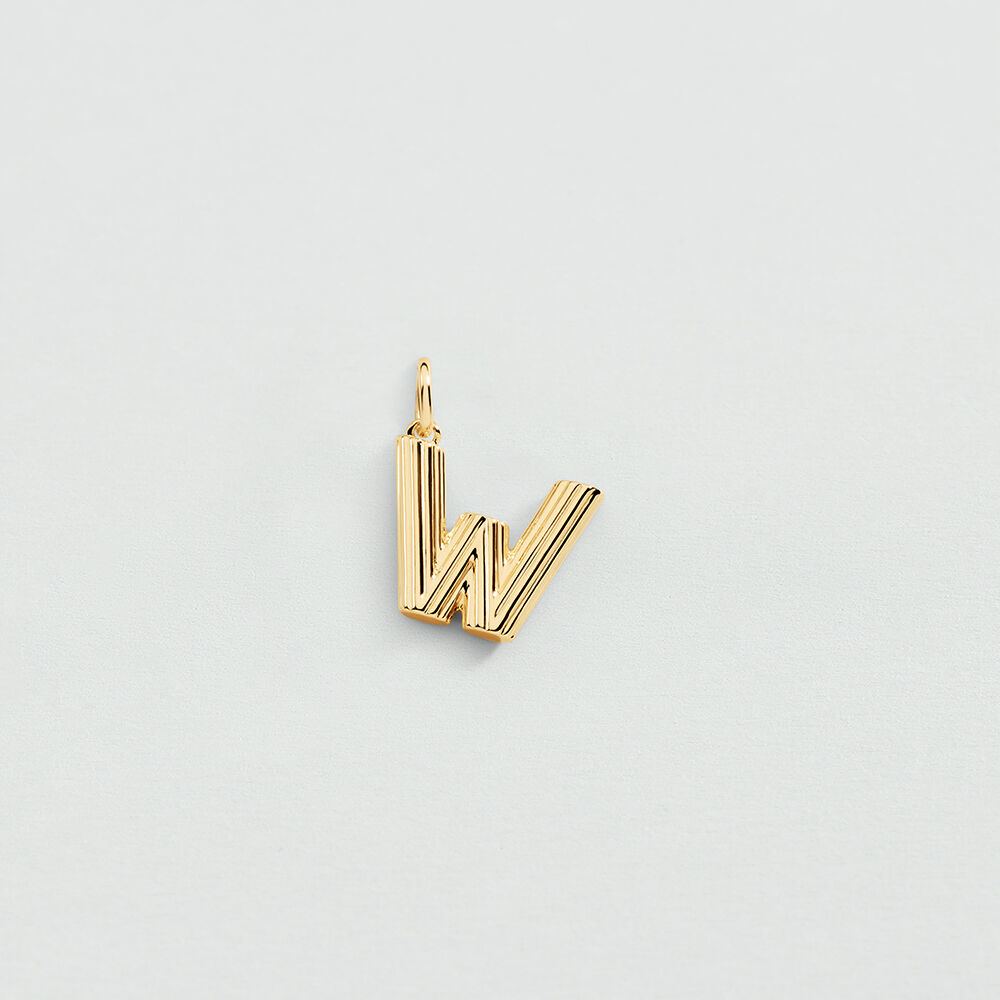 Pendant LETTER W - Golden - Jewellery  | Agatha