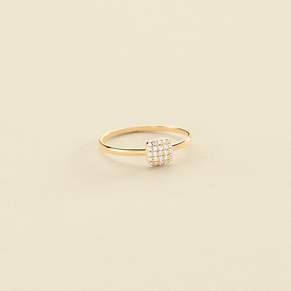 Thin ring GLORIA - Crystal / Golden - All jewellery  | Agatha