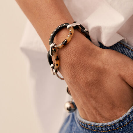 Link bracelet BOUCLE - Tortoise / Black - All jewellery  | Agatha