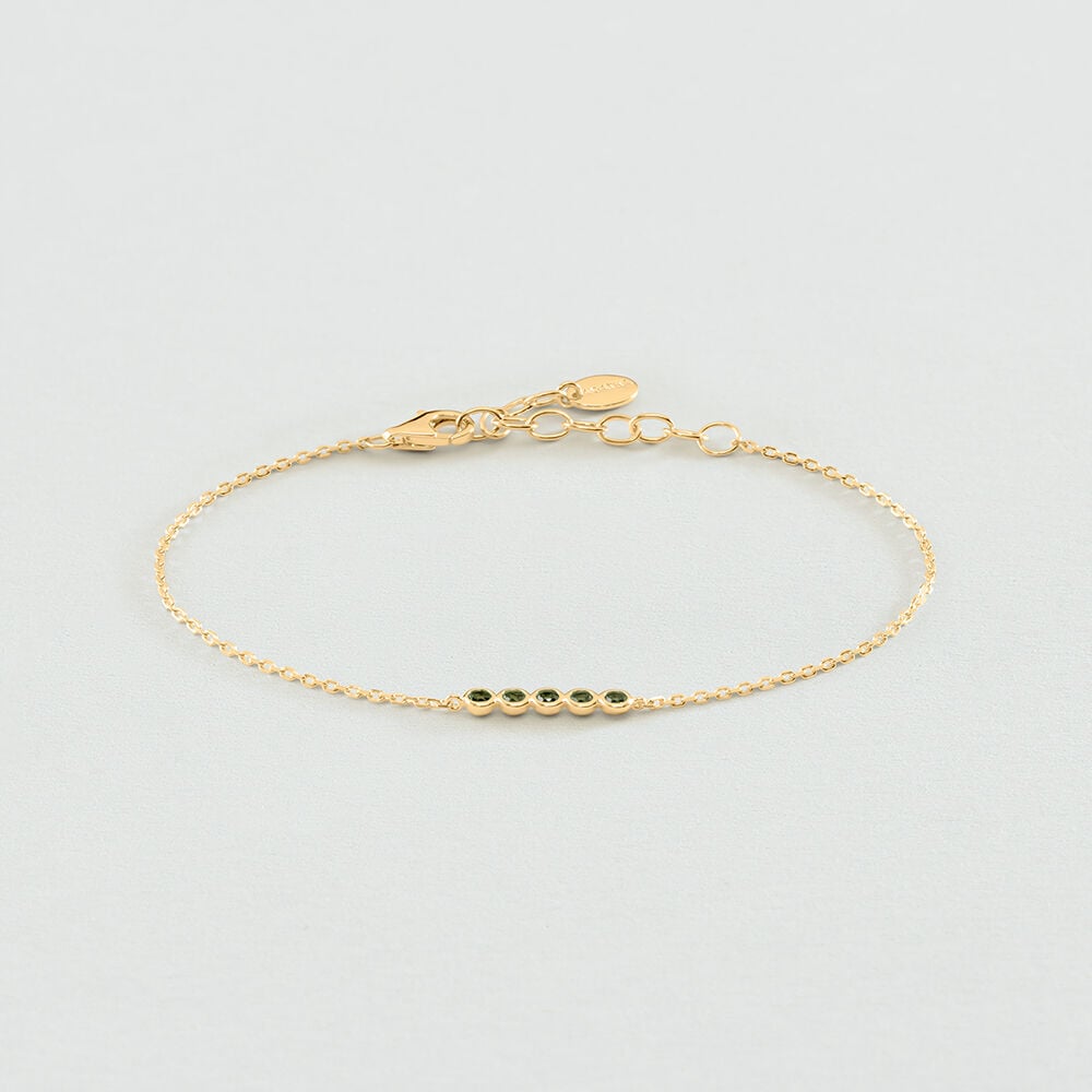 Link bracelet OD&Eacute;ON - Green / Golden - Bracelets  | Agatha