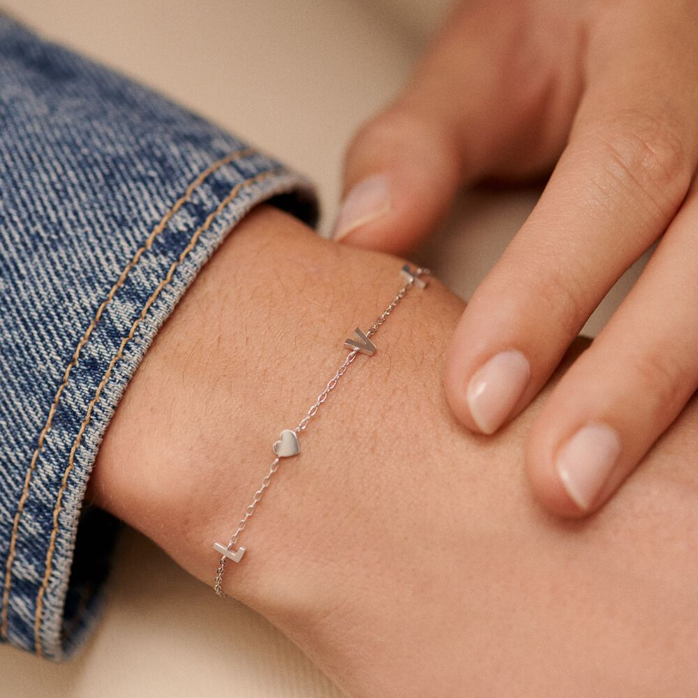 Link bracelet WITH LOVE - Silver - Bracelets  | Agatha