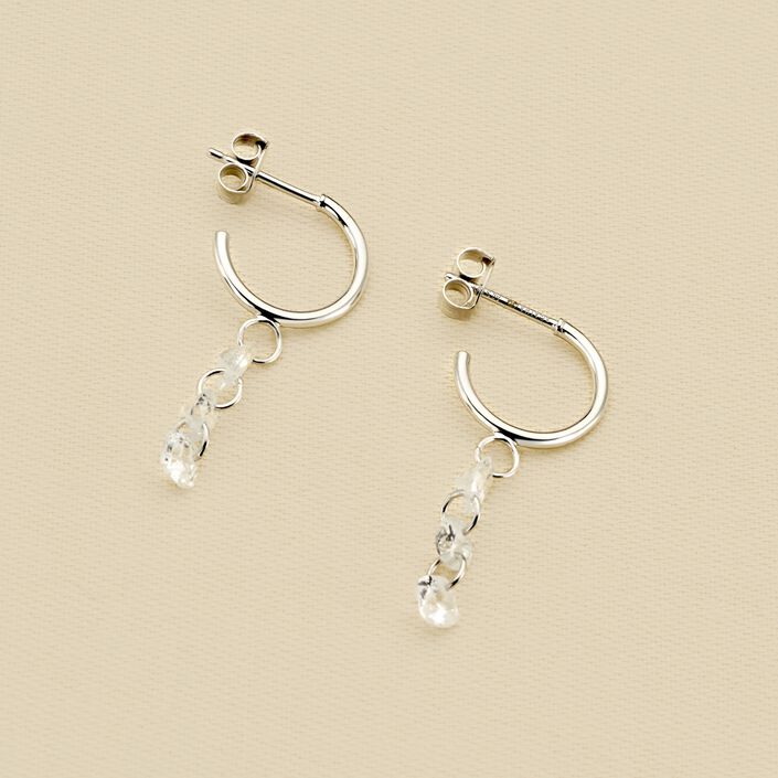Hoops PETILLE - Crystal / Silver - All earings  | Agatha
