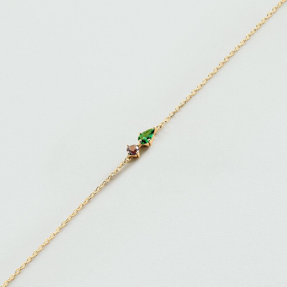 Link bracelet ASTRE - Green / Golden - Bracelets  | Agatha