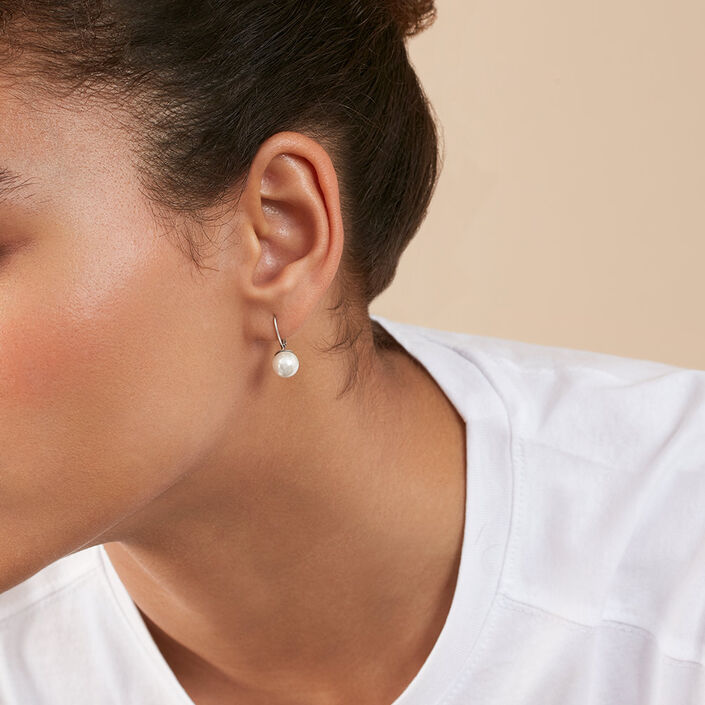 Long earrings PEARLY - Pearl / Silver - All earings  | Agatha