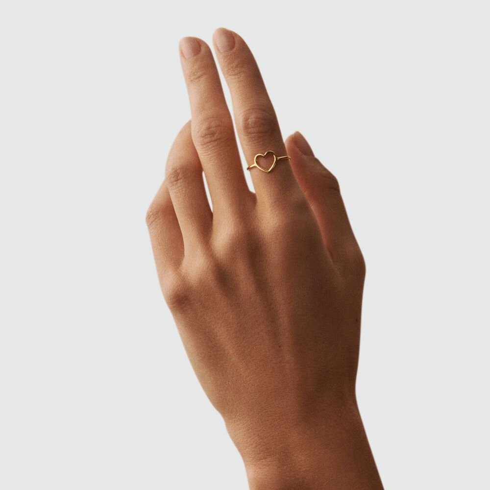 Thin ring FILCOEUR - Golden - Genuine silver  | Agatha