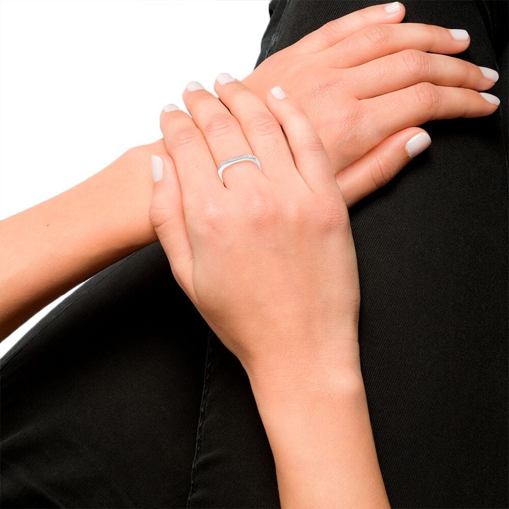 Thin ring CARRE - Crystal / Silver - Outlet  | Agatha