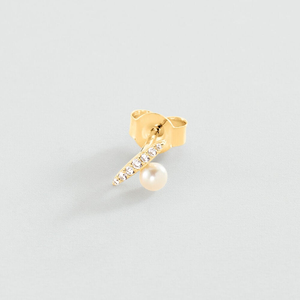 Stud earrings PEARL MIX & MATCH - Pearl / Gold - Genuine silver  | Agatha