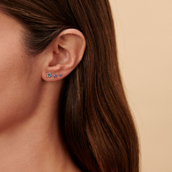 Piercing stud EAR2FLOWERY - Multicolor / Silver - All jewellery  | Agatha