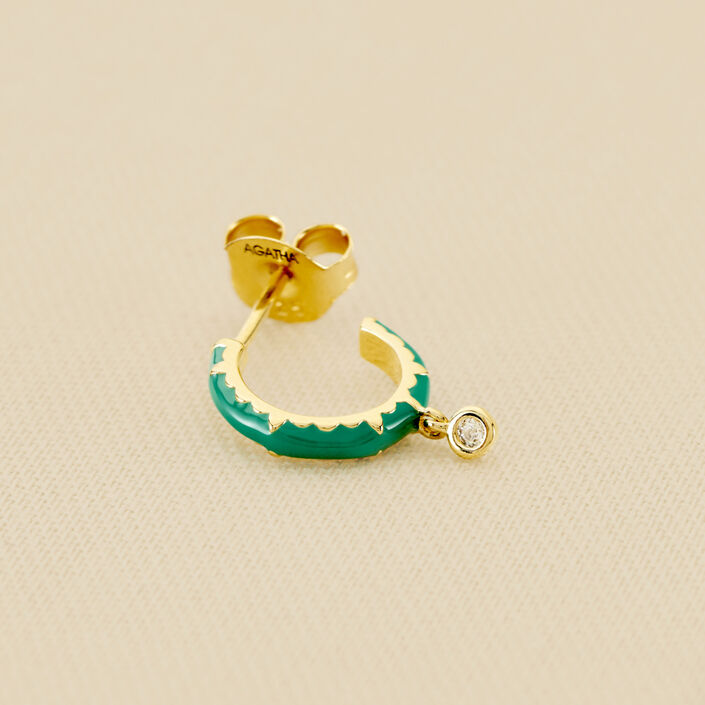 Hoop piercing JUNGLY - Green / Golden - All jewellery  | Agatha