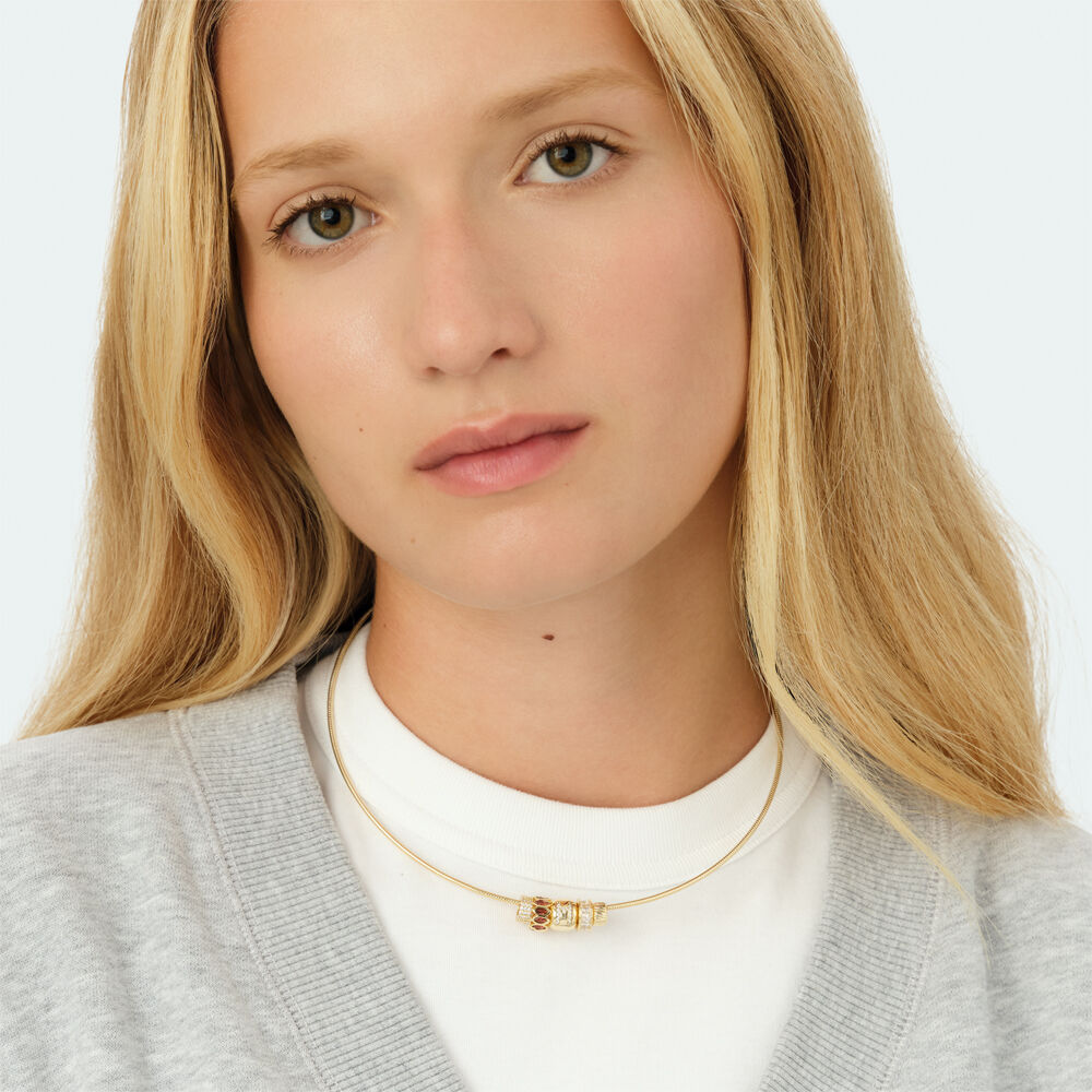 Pendant LUCKY LETTER M - Crystal / Golden - Jewellery  | Agatha