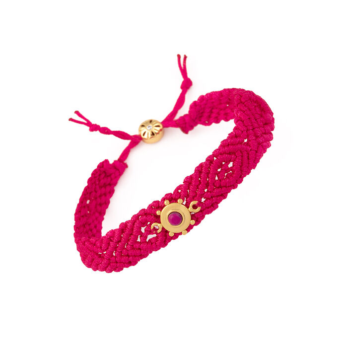 Cord bracelet BAIA - Fuchsia / Gold - All jewellery  | Agatha