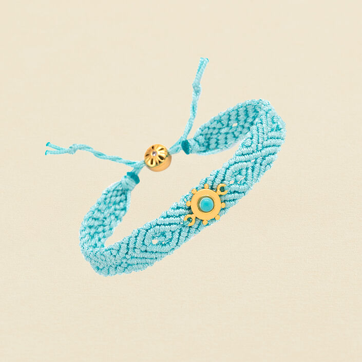 Cord bracelet BAIA - Turquoise / Gold - All jewellery  | Agatha