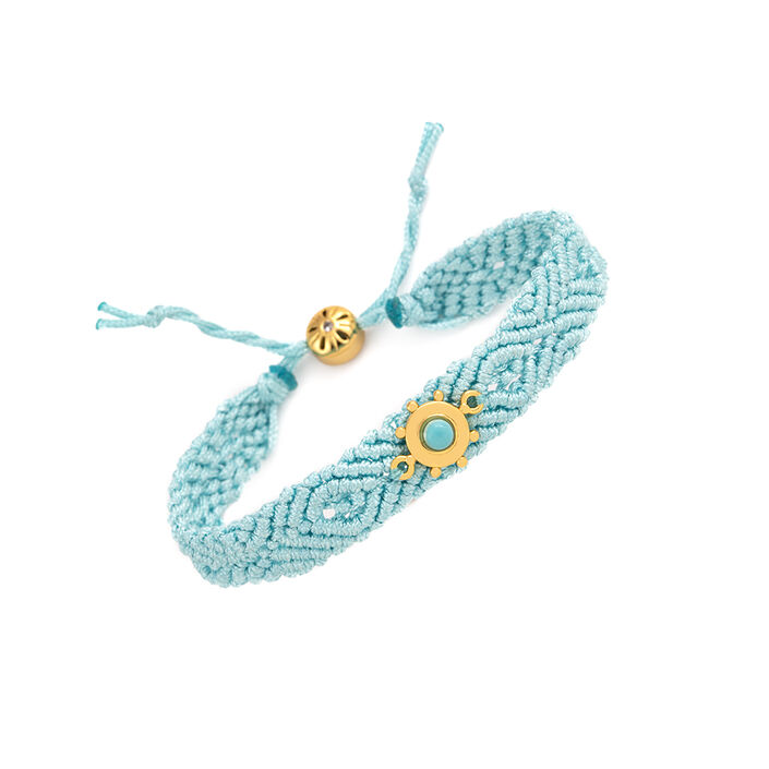 Cord bracelet BAIA - Turquoise / Gold - All jewellery  | Agatha
